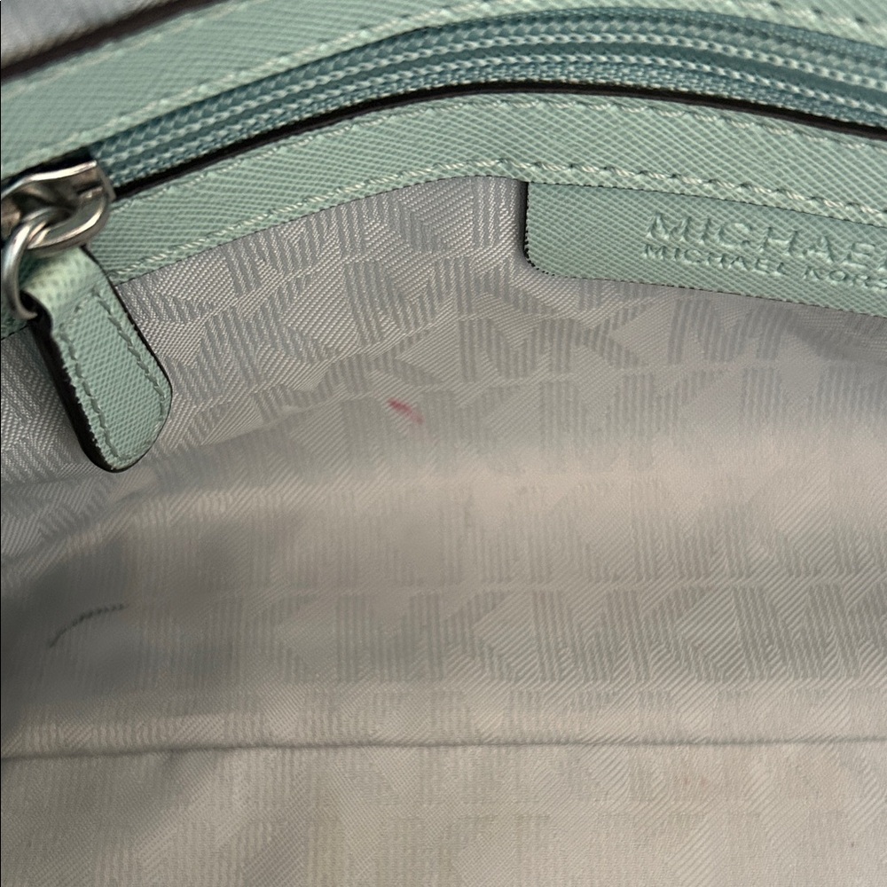 Michael Kors Mint Green Leather Satchel with Silver Hardware - Picture 8 of 12